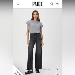 PAIGE Aneesa Wide-Leg Jeans High-Rise jeans - Black Viper wash - size 30